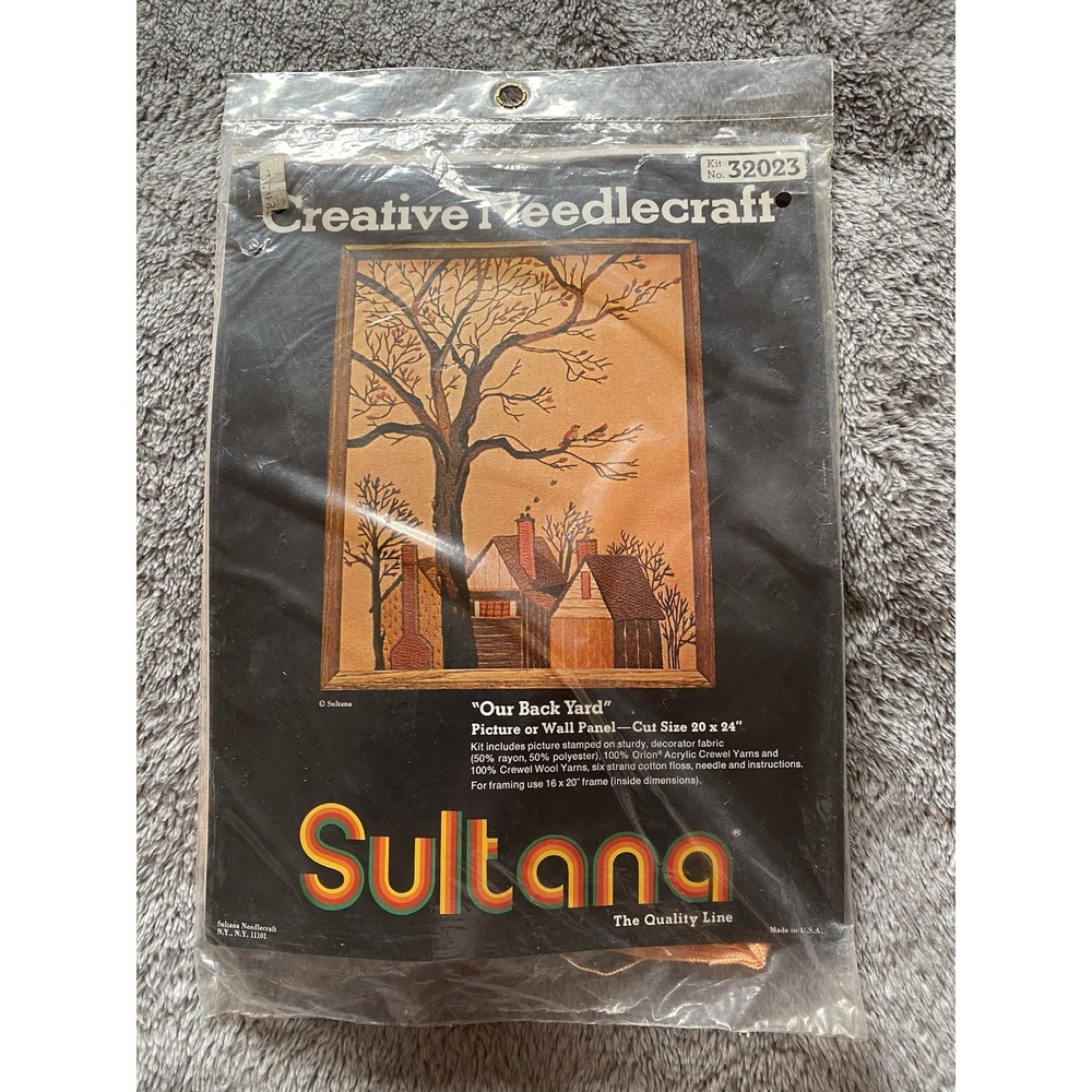 Sultana Needlecraft Our Back Yard Kit 32023 USA NOS DIY Craft